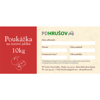 Predsezónna poukážka na 10kg jabĺk odrody PINOVA
