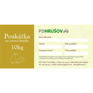 Predsezónna poukážka na 10kg hrušiek odrody NASHI